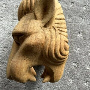 Lions Head Unique Hand Carved Wood Wall Art !